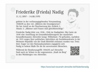 Erinnerungstafel Frieda Nadig