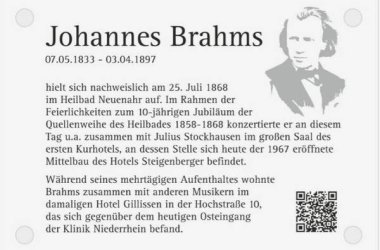 Erinnerungstafel Johannes Brahms